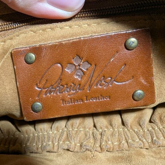 Patricia Nash Avellino Cognac Brown Leather Envelope Top Zip Crossbody Bag - Picture 7 of 7